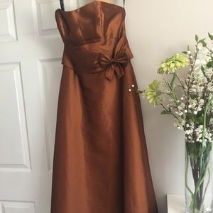 Alfred Angelo autumn brown bridesmaid dress